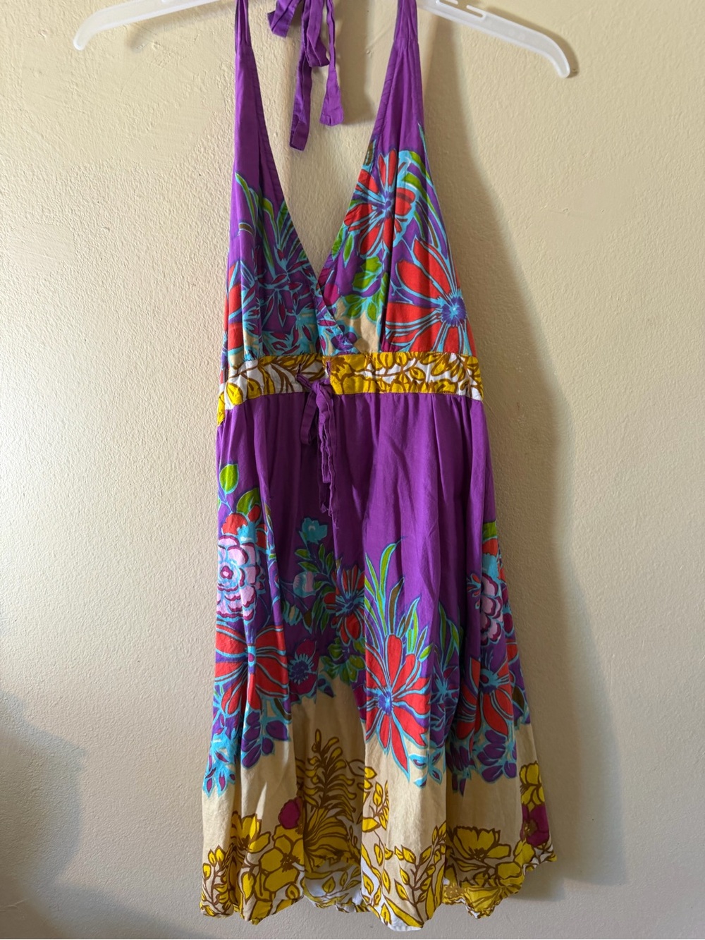 Funky People Purple Floral Halter Dress